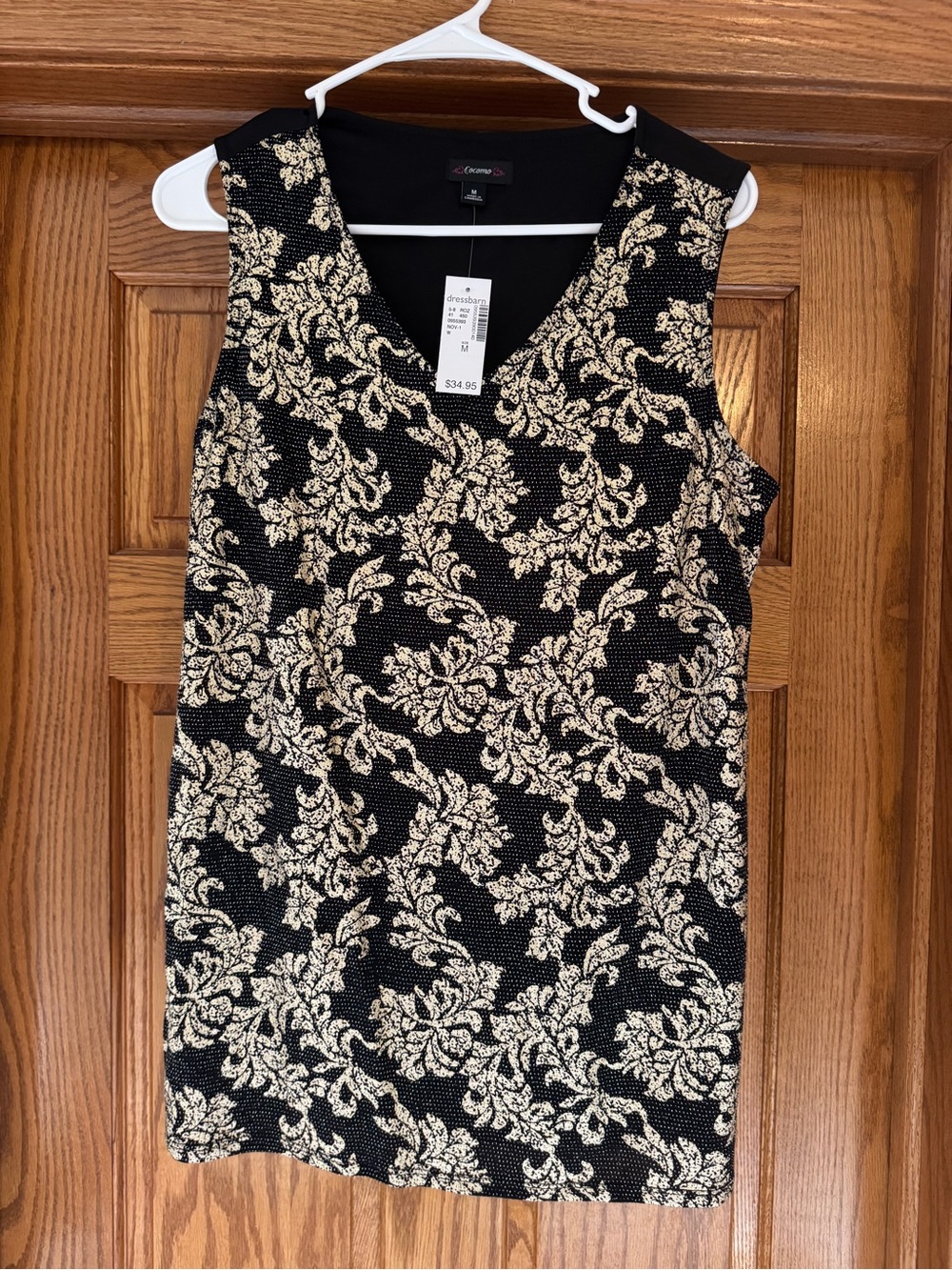 Sleeveless Black & gold Tank Top